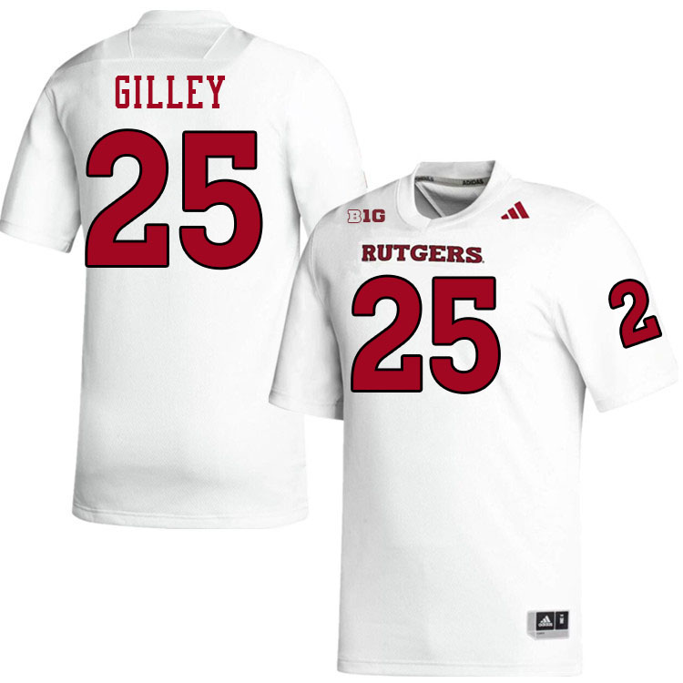 Men #25 DK Gilley Rutgers Scarlet Knights 2024 College Football Jerseys Stitched-White